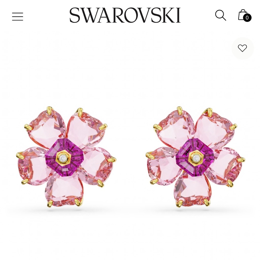 ❤️SOLD❤️Authentic Swarovski Pink Crystal Flower Earrings